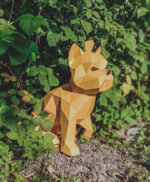 Papercraft Yorkshire Terrier puppy in 3D origami