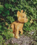 Papercraft chiot Yorkshire Terrier en origami 3D