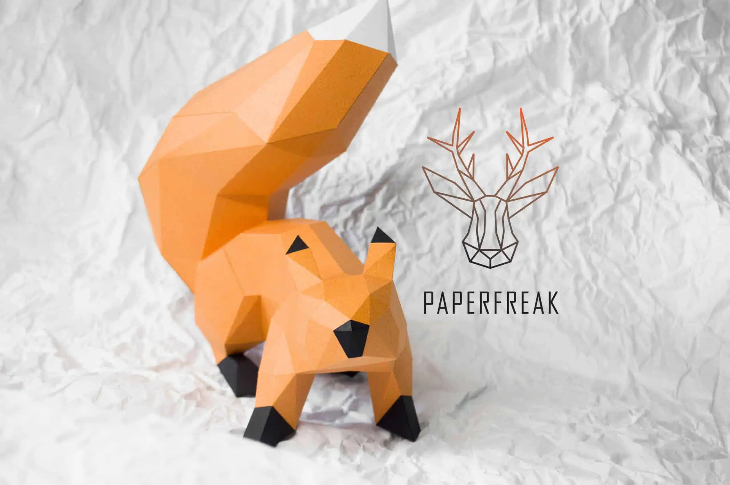 Eekhoorn Low Poly papercraft 3D, weergave 8