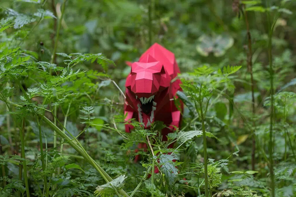 Papercraft T-Rex Tyrannosaurus 3D origami, weergave 2