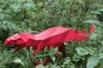 Papercraft T-Rex Tyrannosaurus 3D origami, weergave 3