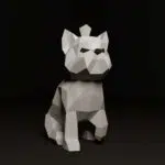 Papercraft chiot Yorkshire Terrier en origami 3D
