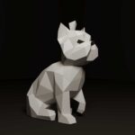 Papercraft Yorkshire Terrier puppy in 3D origami