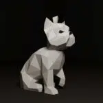 Papercraft chiot Yorkshire Terrier en origami 3D