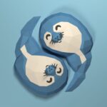 Papercraft Yin Yang seals in 3D origami