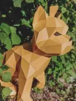 Papercraft chiot Yorkshire Terrier en origami 3D