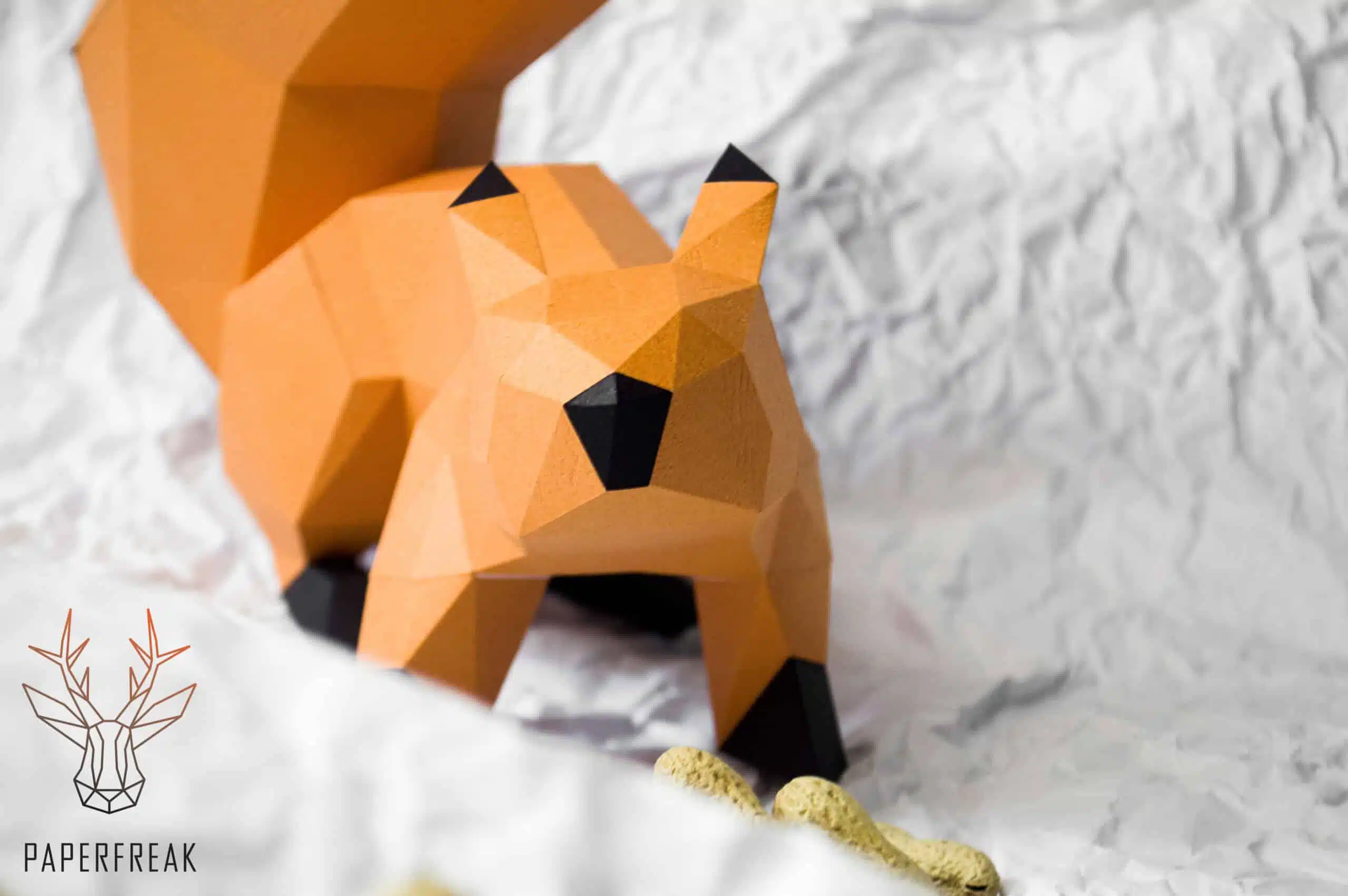 Eekhoorn Low Poly papercraft 3D, weergave 5