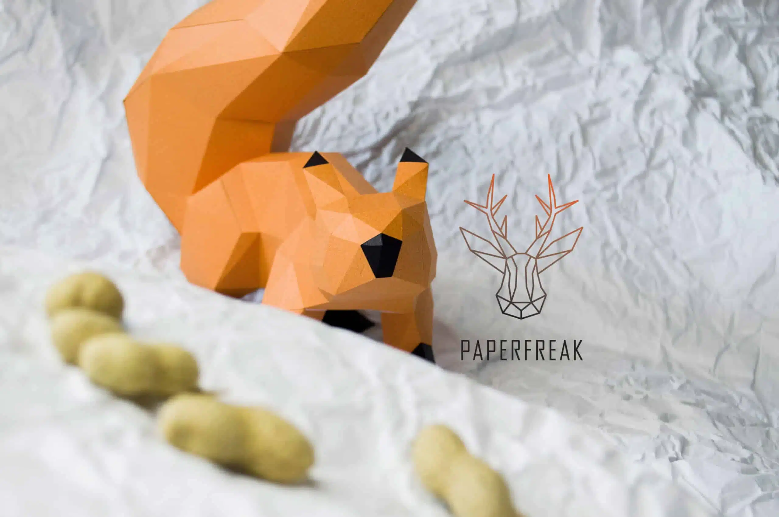 Eekhoorn Low Poly papercraft 3D, weergave 6