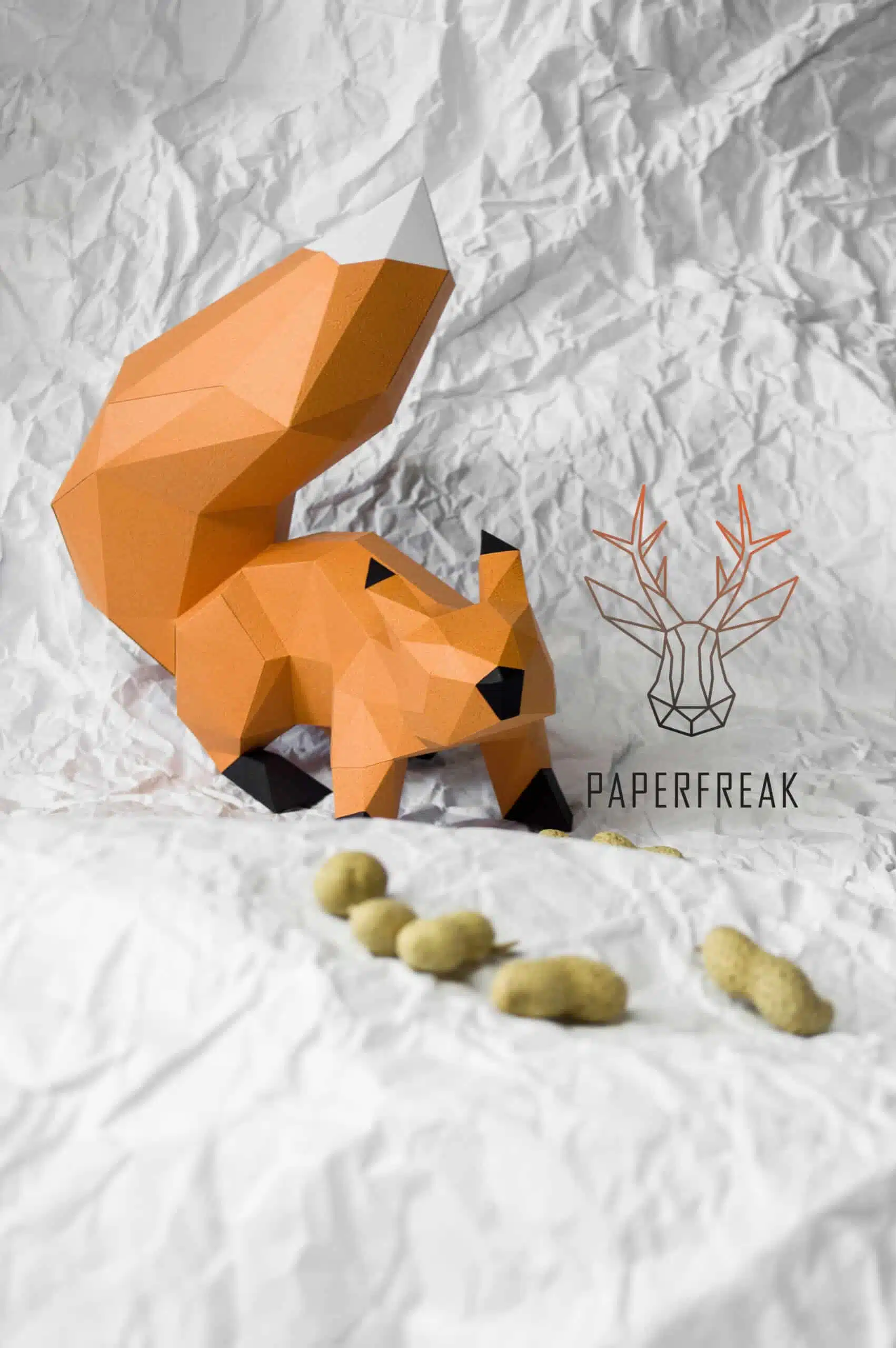 Eekhoorn Low Poly papercraft 3D, weergave 7