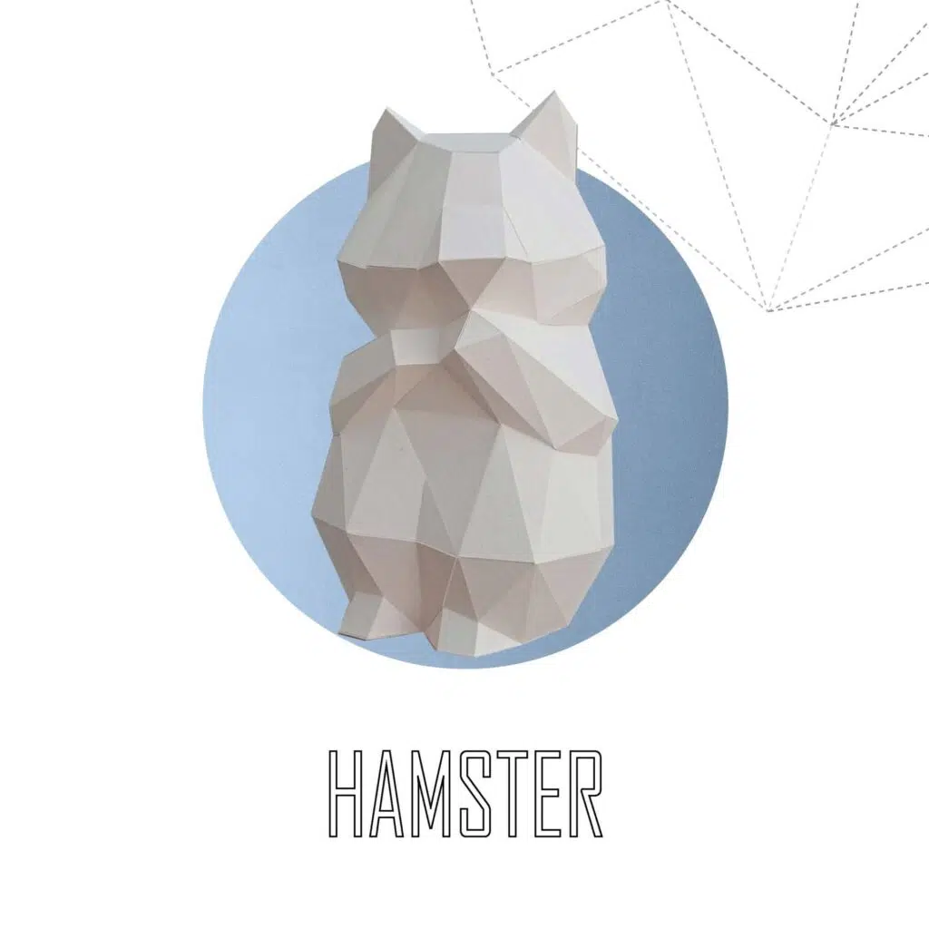 Hamster-Papercraft in 3D-Origami