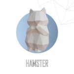 Papercraft de hamster en origami 3D