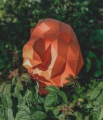 Papercraft lion head in origami