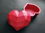 Papieren hartvormige doos origami, 3D-model
