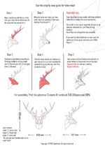 Papercraft deer head in 3D origami