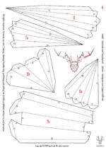 Papercraft deer head in 3D origami