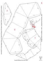 Papercraft deer head in 3D origami