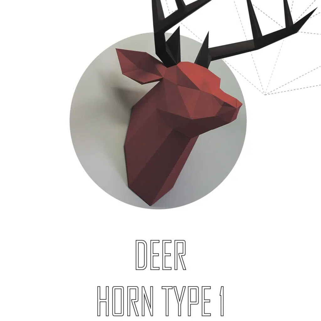 Papercraft roter Hirschkopf aus Origami