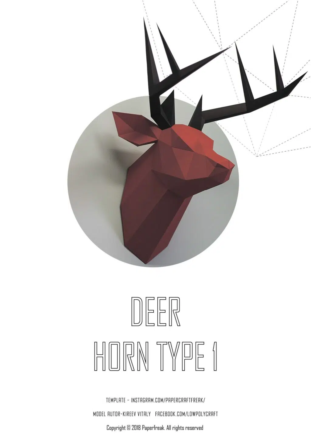 3D Origami hertengewei - papercraft model, 3D-model