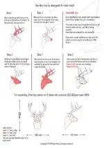 3D Origami hertengewei - papercraft model, weergave 2
