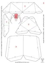 3D Origami hertengewei - papercraft model, weergave 11