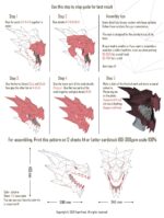 Papercraft Drachenmaske im 3D-Origami-Stil