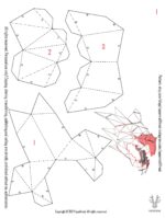 Papercraft dragon mask in 3D origami