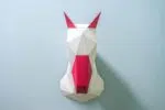 Papercraft tête de licorne bleue en origami 3D