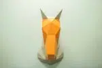 Papercraft tête de licorne bleue en origami 3D