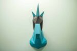 Papercraft de cabeça de unicórnio em origami 3D