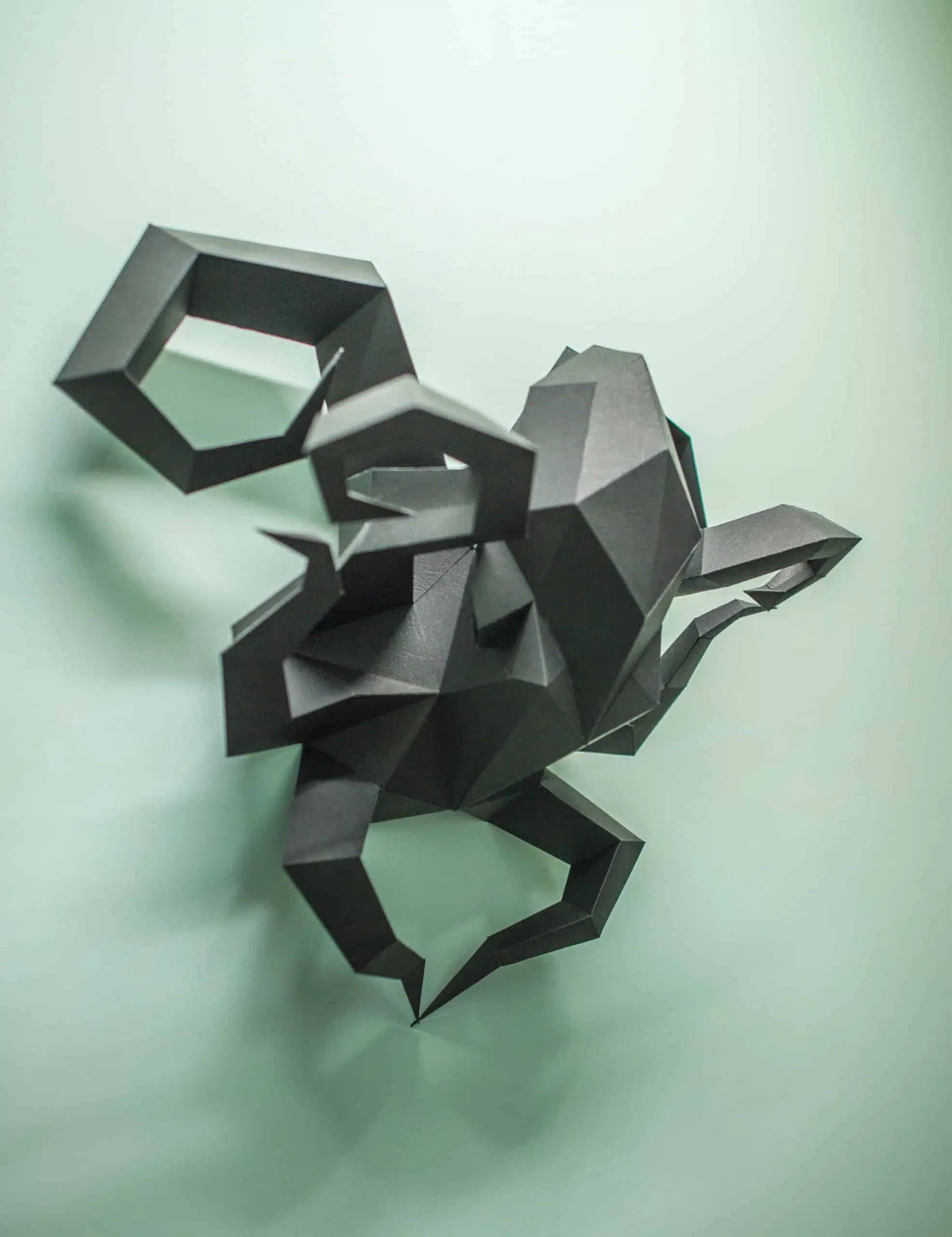 Papercraft Kraken-Oktopus aus Origami, Rückansicht