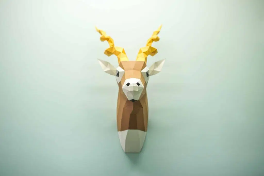 Origami 3D - Kop van zwartbuikantilope, weergave 2