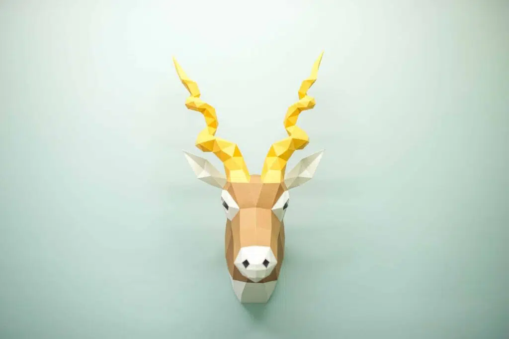 Origami 3D - Kop van zwartbuikantilope, weergave 5