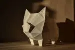 Papercraft pig in 3D origami