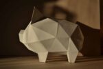 Papercraft pig in 3D origami