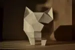 Papercraft de porquinho para cofrinho em origami, vista lateral, vista 2