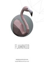 Papercraft mehrere Flamingos in 3D-Origami