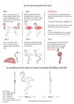 Papercraft mehrere Flamingos in 3D-Origami