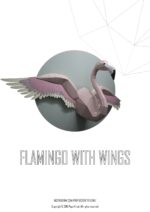 Papercraft mehrere Flamingos in 3D-Origami