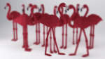 Papercraft mehrere Flamingos in 3D-Origami
