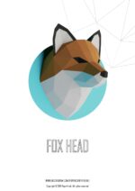 Papercraft trophée tête de renard en origami