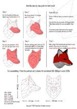 Papercraft trophée tête de renard en origami