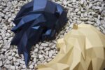 Papercraft lion head in 3D origami