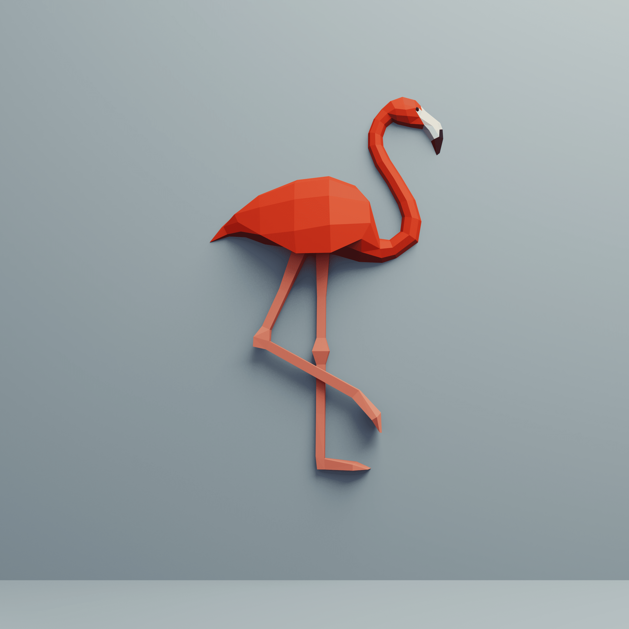 Papercraft de flamant rose en origami 3D