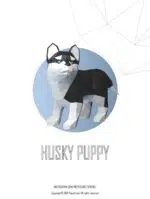 Papercraft de filhote de Husky em origami