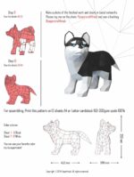 Papercraft of Husky puppy in origami