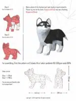 Papercraft de filhote de Husky em origami