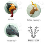 Papercraft de animais raros em origami 3D