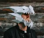 Papercraft drakennasque in origami 3D, 3D-model
