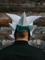 Papercraft dragon mask in 3D origami