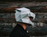 Papercraft Tiger-Maske im 3D-Origami